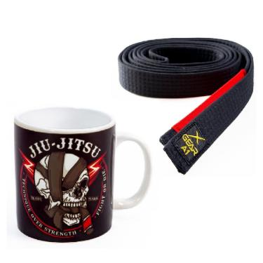 Imagem de Faixa Preta Jiu jitsu Xgear + Caneca Bjj006-Unissex