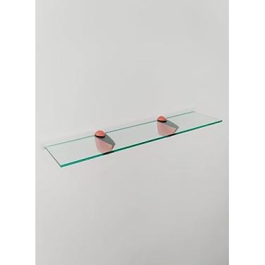 Imagem de Prateleira De Vidro Incolor Suporte Bronze Cozinha Sala