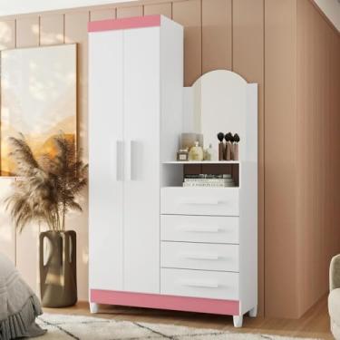 Imagem de Cômoda Giorgia Branco Rosa Titanium Azul com Espelho