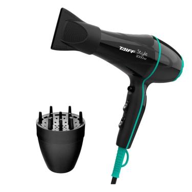 Imagem de Kit Taiff - Secador Profissional Style Preto 2000W 220V + Difusor De Ar Smart