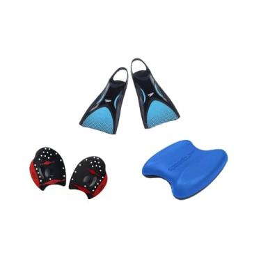 Imagem de Kit Natação Speedo Nadadeira Power Fin + Pullkick + Palmar Power Paddle (Nad M 37/3 Palmar G (alta intensidade))