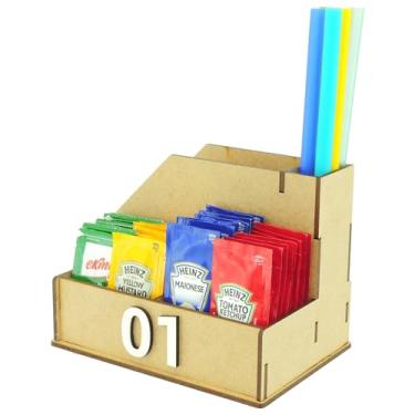 Imagem de Porta Sachê Canudos Guardanapo Temperos Açucar Cafeteria Crú (10)