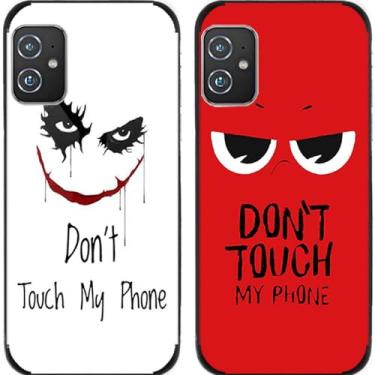 Imagem de 2 peças Smile Don't Touch My Phone TPU gel silicone capa traseira para celular Asus Zenfone 8/9/10 (Asus Zenfone 8)