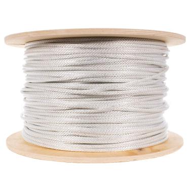 Imagem de West Coast Paracord Cabo de fio galvanizado trançado de nylon – Corda de mastro de bandeira reforçada – (branco, 3/40.6 cm - 3000 pés)