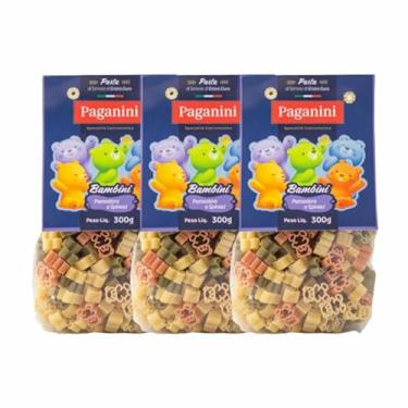 Imagem de Kit 3X: Macarrão Bambini Ursinhos Tricolore Paganini 300g