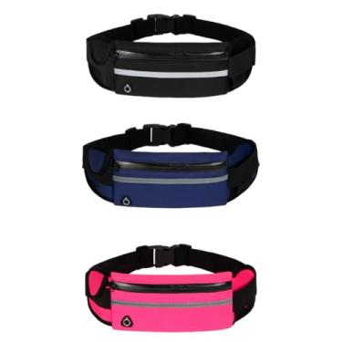Imagem de TOKSHOP Pochete Esportiva Fitness Impermeável para Academia Bike Corrida Esportes (3, Preto, Rosa, Azul Escuro)