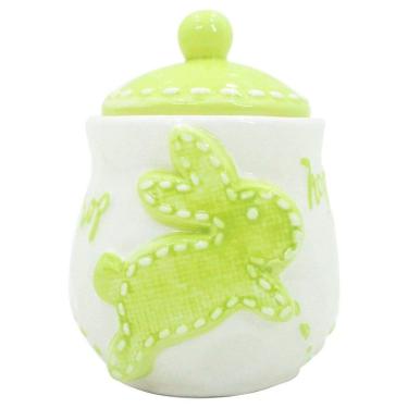 Imagem de Açucareiro de Coelhinho da Páscoa Verde Em Cerâmica - 355ml
