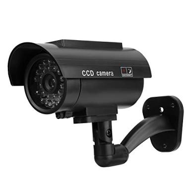 Imagem de Câmera Falsa de Segurança, Imitação à Prova d'água, Movida a Energia Solar, Com Luz Led Piscante, Fabricada Em Material Plástico Abs, Impressionante