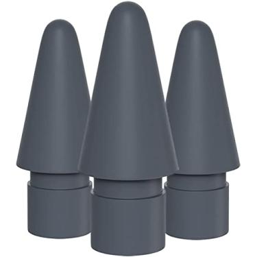 Imagem de Tucana Pontas de caneta de substituição compatíveis com Apple iPad Pencil 1ª e 2ª geração (pacote com 3) (cinza)