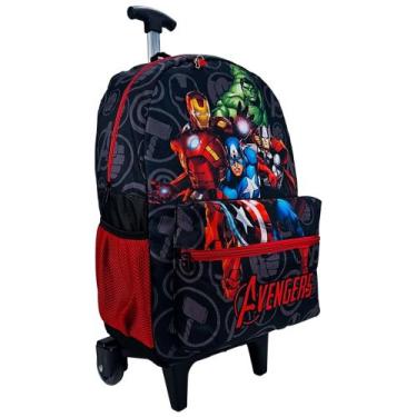 Imagem de Mochila infantil Carrinho Rodinhas vingadores preto - Pietrix