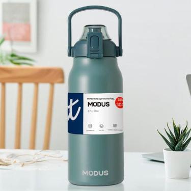 Imagem de Garrafa Térmica de Água Café Suco Aço Inox Portátil 1,7 Litros Bebida 