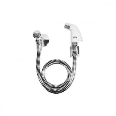 Imagem de Ducha Higienica Higiban Cromada 1M Com Registro Com Gatilho Branco 303
