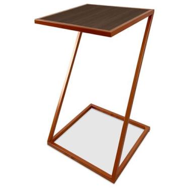 Imagem de Mesa De Canto Modelo Industrial Lateral em Z Sieger Decoração Para Sal