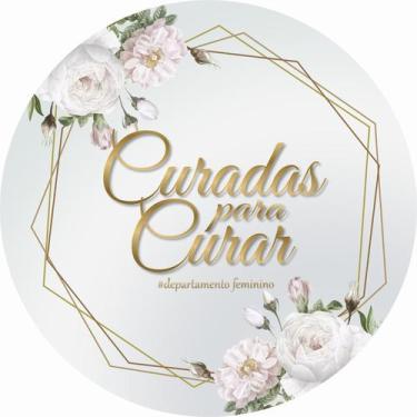 Imagem de Painel de Tecido Sublimado Redondo Religioso Curadas para Curar Flores