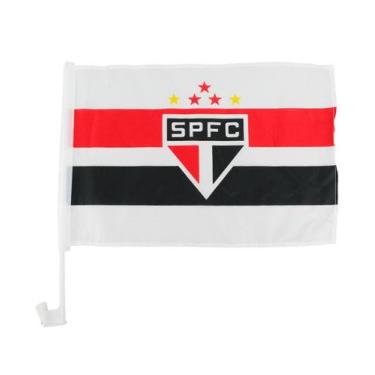 Imagem de Bandeira Haste Plástico Vidro Carro   SPFC - Mileno