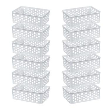 Imagem de Kit 12 Cestos Moderno Organizador Decorativo Gaveta Closet Otimização 