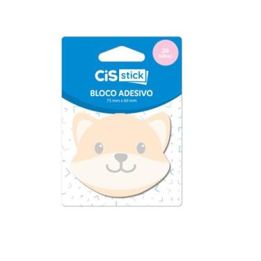 Imagem de Bloco Nota Adesivo Cis Animais c/20 Folhas 75x60mm a Escolha,  Amarelo