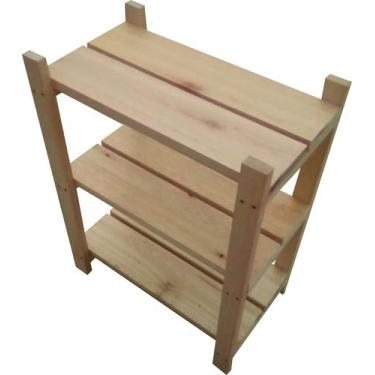 Imagem de Estante Modular 3 Prateleiras Madeira Maciça 65x50x29 cm L12 cm NeonX,