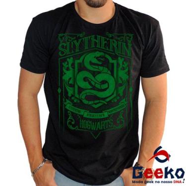 Imagem de Camiseta Sonserina 100% Algodão Hogwarts Harry Potter Slytherin Geeko 