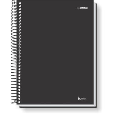 Imagem de Caderno Espiral 1/4 CD Neutro Capa Preta (15,3cm x 20,8cm) - Tamoio