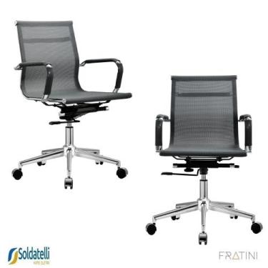 Imagem de Kit 2 Cadeiras Office Giratória Sydney Diretor em Tela Especial Preta 