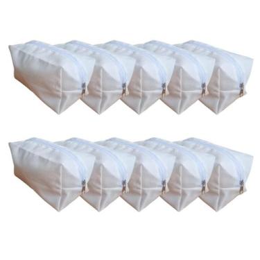 Imagem de Kit 10 Necessaire Branca Nylon300 Ideal Sublimação - Magic Enxovais, B