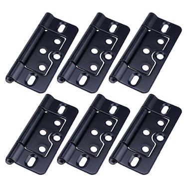 Imagem de Dobradiças de porta Mcredy sem encaixe, 7,6 cm, preto removível, conjunto de 6