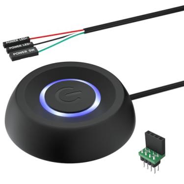 Imagem de Botão de energia de PC, botão de energia para desktop, interruptor de alimentação externa de PC, liga/desliga, botão de fonte de alimentação para PC, extensão SW para placa-mãe de computador