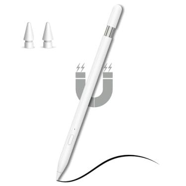 Imagem de Caneta Stylus 2024 para iPad, tablet Pencil carrega magneticamente sensibilidade de inclinação rejeição da palma compatível com iPad Pro de 12,9 polegadas/11 polegadas, iPad Air 3/4/5, iPad Mini 5/6,