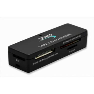 Imagem de Connectland CL-CRD20020 Mini leitor de cartão USB 2.0 e cabo USB integrado com compartimento de armazenamento magnético