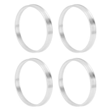 Imagem de INFINAUTO Anéis centralizados no cubo da roda do carro OD 75,1 mm para ID 70,6 mm Eixo central de rodas com absorção de choque Hubrings liga de alumínio tom prateado durável