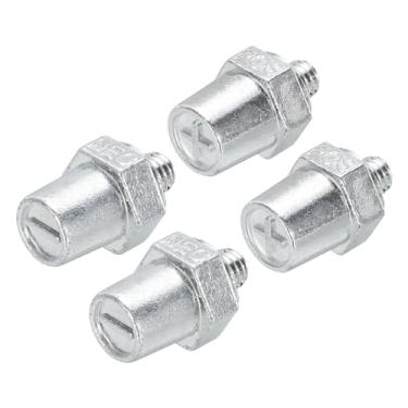 Imagem de uxcell Terminal de bateria de 10 mm, postes positivos ou negativos, terminal, conector, pino, adaptador de pino, extensor, parafusos, 2 pares
