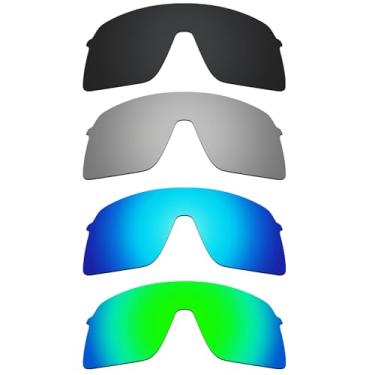 Imagem de Alphax Lentes de reposição polarizadas pretas e de titânio e azul e verde para óculos de sol esportivos Oakley Sutro Lite OO9463
