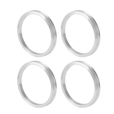 Imagem de INFINAUTO Anéis centralizados no cubo da roda do carro OD 100,1 mm para ID 87,1 mm eixo central de rodas amortecedores Hubrings liga de alumínio tom prata durável