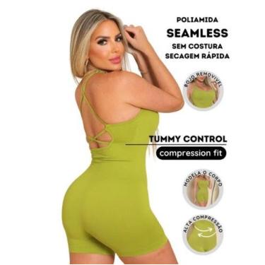 Imagem de Macaquinho Fitness bojo removível alta compressão - Amazona Fit, Verde