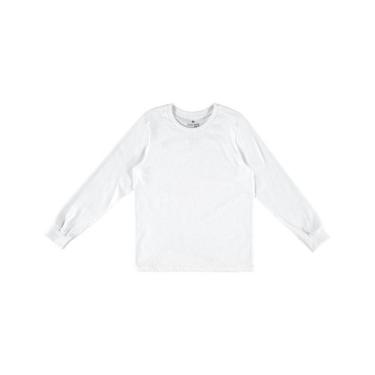 Imagem de Camiseta Manga Longa Infantil Básica Malwee Ref. 084319, Branco, 10