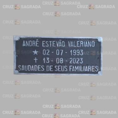 Imagem de Placa em Alumínio Túmulo Jazigo Lápide Cemitério sem Foto Msg Saudades