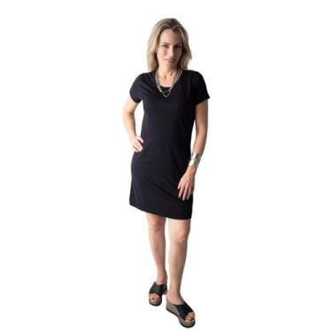 Imagem de Vestido pretinho básico fio 30 algodão - Miu Sigma, P, Preto