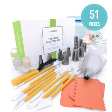 Imagem de Kit Utensílios Para Confeitar Bolos e Doces Completo 51 Pcs - HirataKi