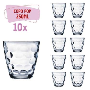 Imagem de Conjunto 10 Copo de Vidro Transparente Bangkok 250ML Redondo - WELLMIX