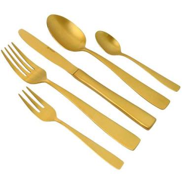 Imagem de Faqueiro 30 Peças Pisa Aço Inox Champanhe Fosco Wolff Gift Box - Saldã