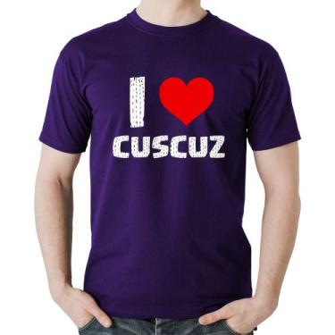 Imagem de Camiseta Algodão I love cuscuz - Foca na Moda, Roxo, P