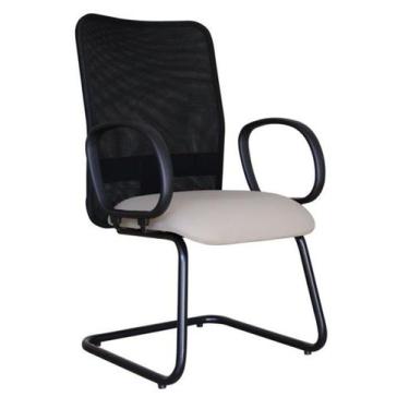 Imagem de Cadeira para Sala de Reunião com Tela Mesh Peruggia Cinza - Design Off