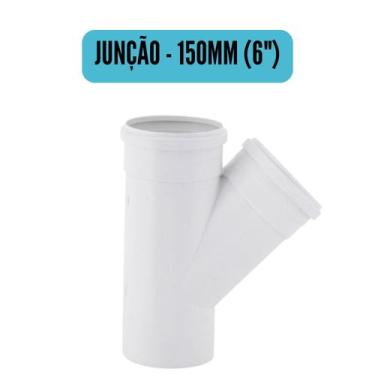 Imagem de Conexões de Esgoto 150mm 6" Branco/Cotovelo/Luva/Tee/Caps/Junção/Luva 