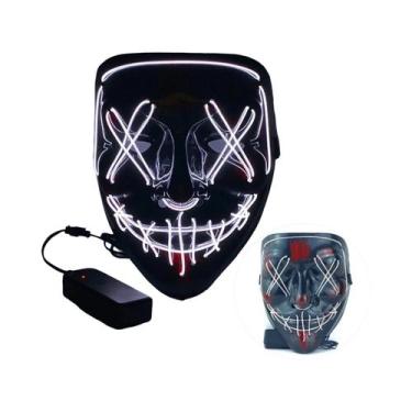 Imagem de Máscara de LED Neon para Halloween - Brilhante para Festa à Fantasia, 