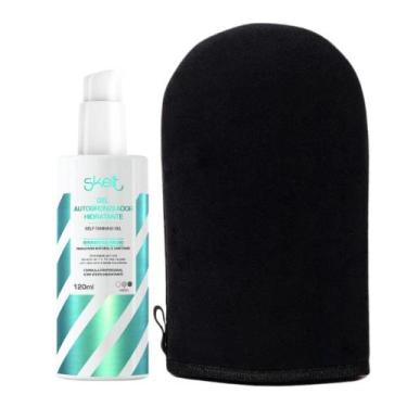Imagem de Gel Autobronzeador Médio Hidratante 120ml + Luva Aplicadora Skelt