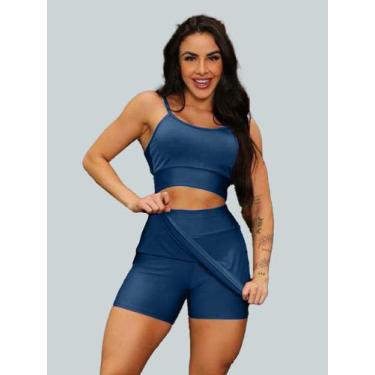 Imagem de Conjunto Short Saia Academia Saia Beach Tennis Com Short Interno Donna