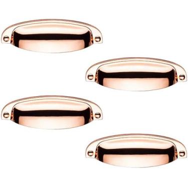 Imagem de Kit 4 Puxador Concha Paris Rose Gold Para Gaveta - RENNA