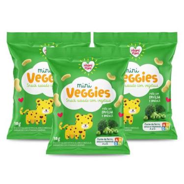 Imagem de Kit Snack Infantil Sem Glúten Ervilha e Brócolis - Mini Veggies Nhami 
