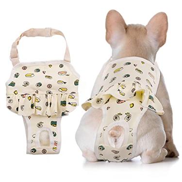 Imagem de QBLEEV Fraldas para cães, calcinha higiênica lavável com suspensório ajustável, fraldas reutilizáveis para cachorros, fraldas masculinas, calcinhas menstruais para cães no cio, roupa íntima para cães